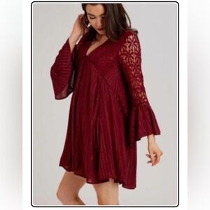 A BEAUTIFUL SOUL Elegant Burgundy Lace Dress PERFECT Sz B/2X